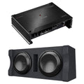 KENWOOD X502-1 eXcelon 500-Watt @ 2 Ohms Class D Subwoofer Amplifier | Plus KENWOOD Excelon P-XW1221D Ported 2-ohm Dual Loaded Enclosure with Two 12" Subwoofers