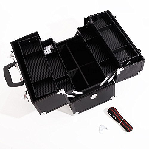 Aluminum Makeup Train Case with 6 Trays, Lockable Cosmetic Storage Z259220