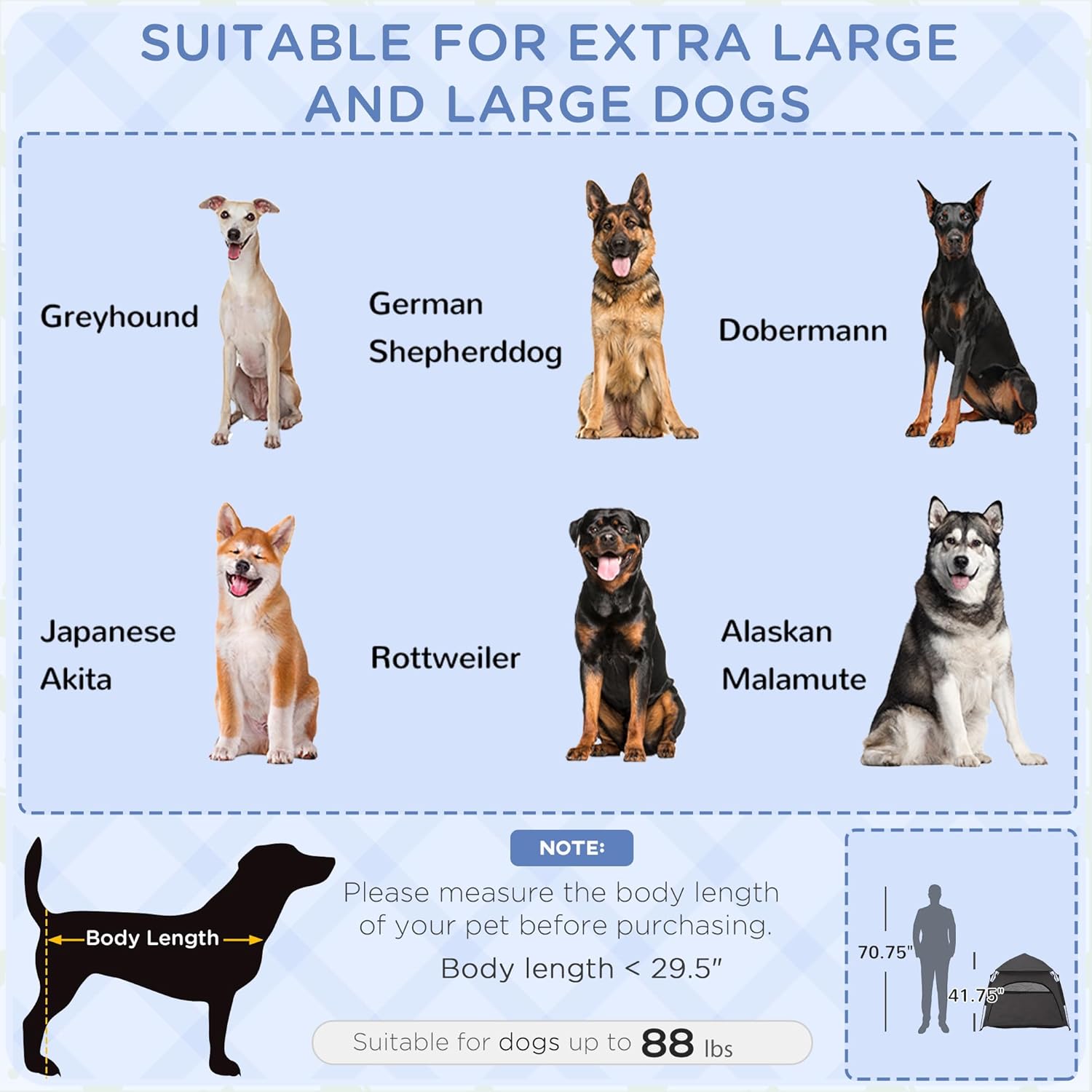 Pop Up Dog Tent for Large Dogs, Portable Pet Camping Tent with Carrying Bag N600197