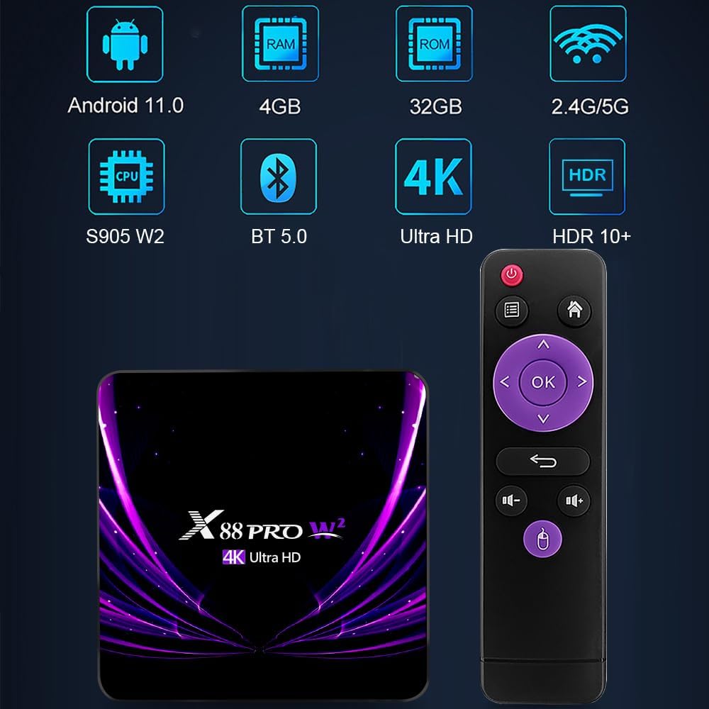 TV Box 4GB RAM 32GB ROM Dual-WiFi HDR10 X897969
