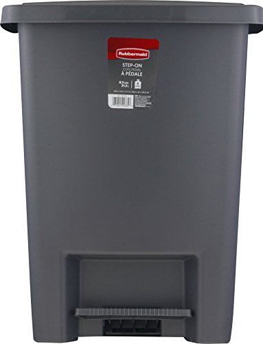 Step-On Trash Can with Lid, 8.25-Gallon, Gray X19937