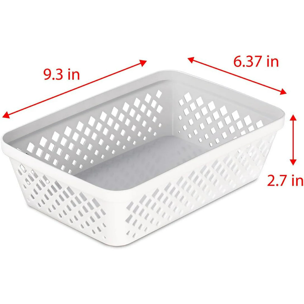 Storage Basket Set - 6 Pack Medium Organizers, White J44205