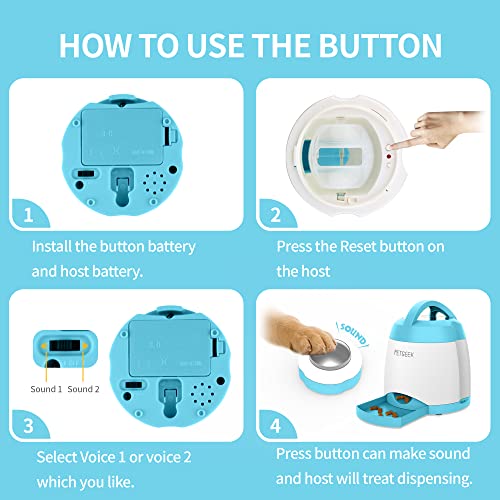 Automatic Treat Dispenser with Remote Button for Dogs and Cats E80803