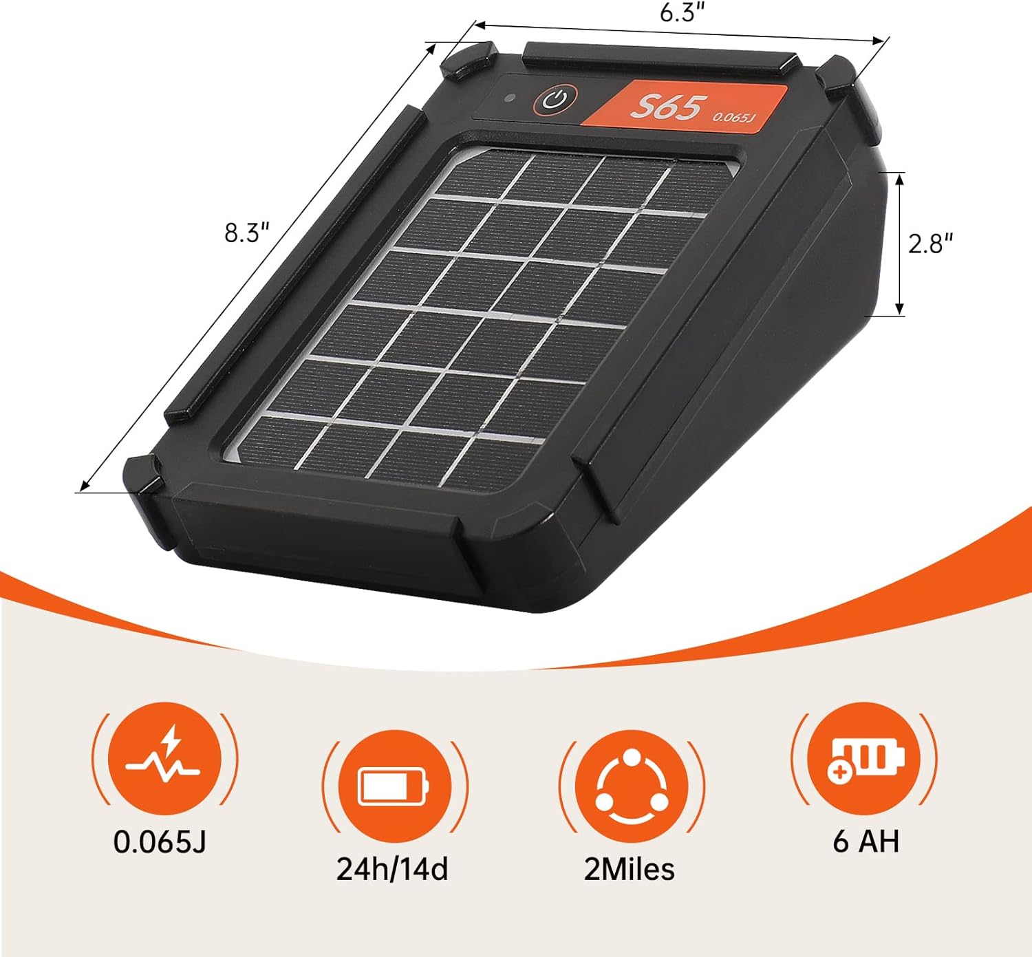 Solar Electric Fence Charger for Bears, Raccoons, Skunks H564