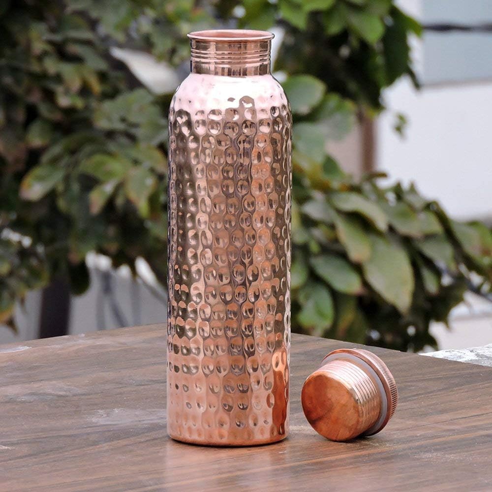 Hammered Pure Copper Water Bottle Leak Proof 33.84 oz P6232