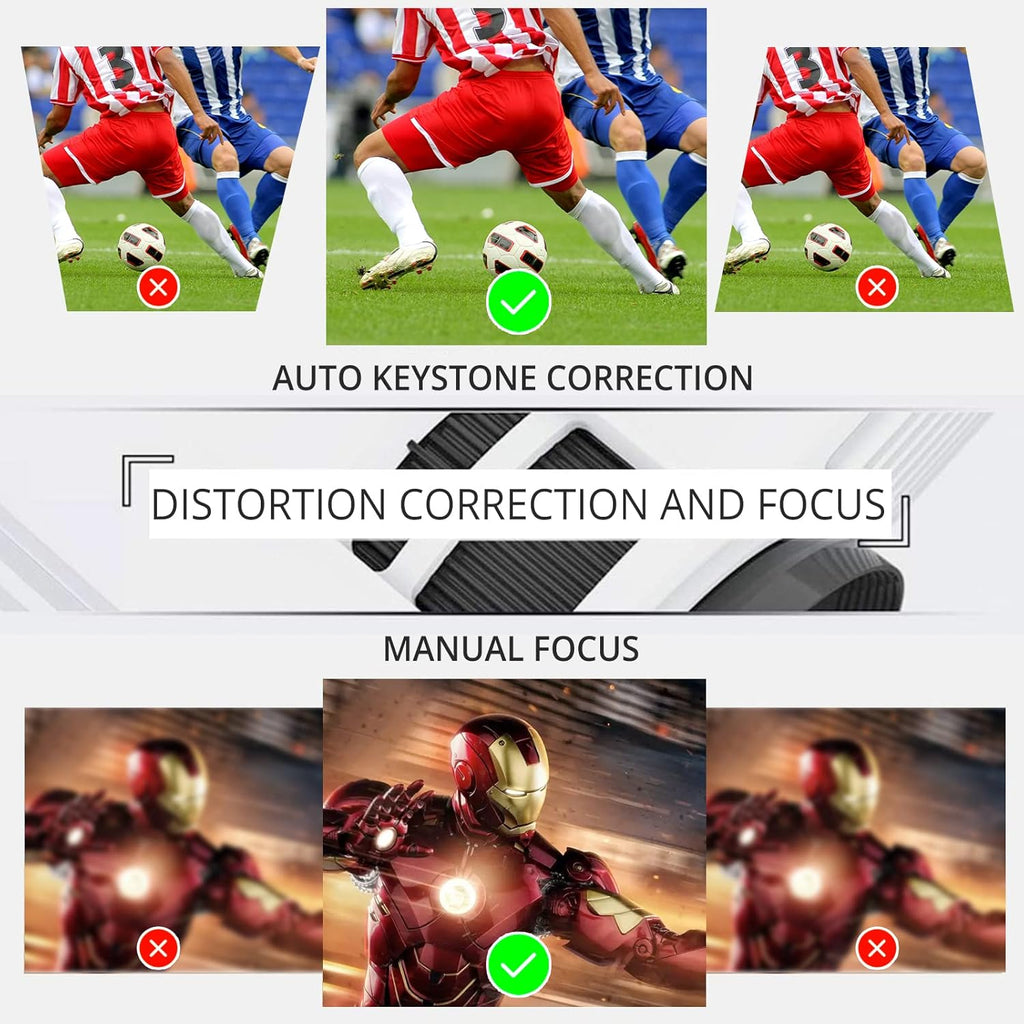 Mini Pocket Pico Projector, 1080P DLP Portable with Android OS, Built-in Battery WiFi & Bluetooth R856789