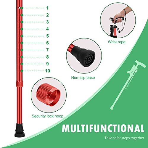 Heavy Duty Adjustable Aluminum Walking Cane with LED for Seniors C7734