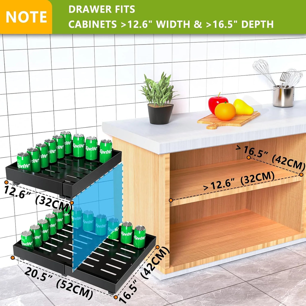 Pull Out Cabinet Organizers, Expandable Slide Out Drawers, 2 Pack P78043