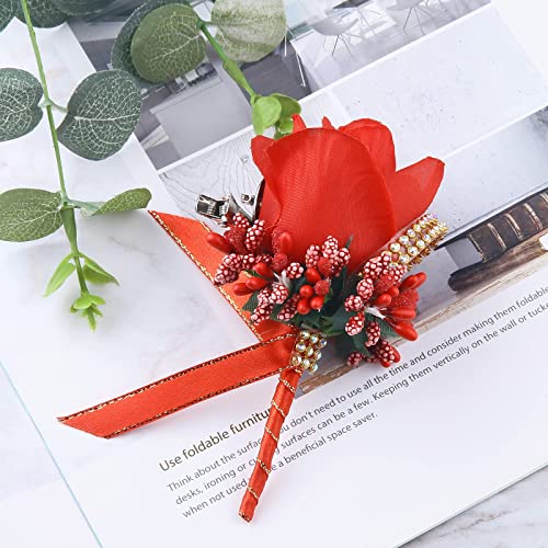Wrist Corsage 4 Pack Wedding Bridal Rose Wristband Flower for Bride Bridesmaid I30870