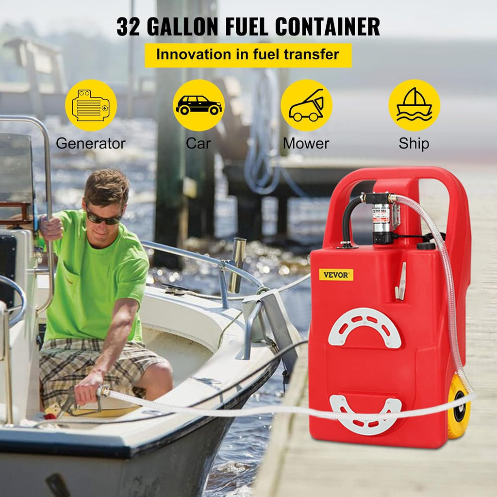 Portable Fuel Storage Tank 32 Gallon with 12V Transfer Pump O557