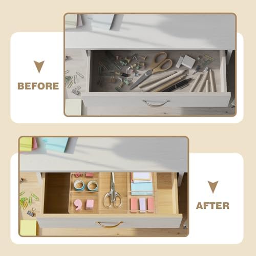 Desk Drawer Organizer Set, 3 Sizes, Clear Acrylic Trays with Dividers H475187