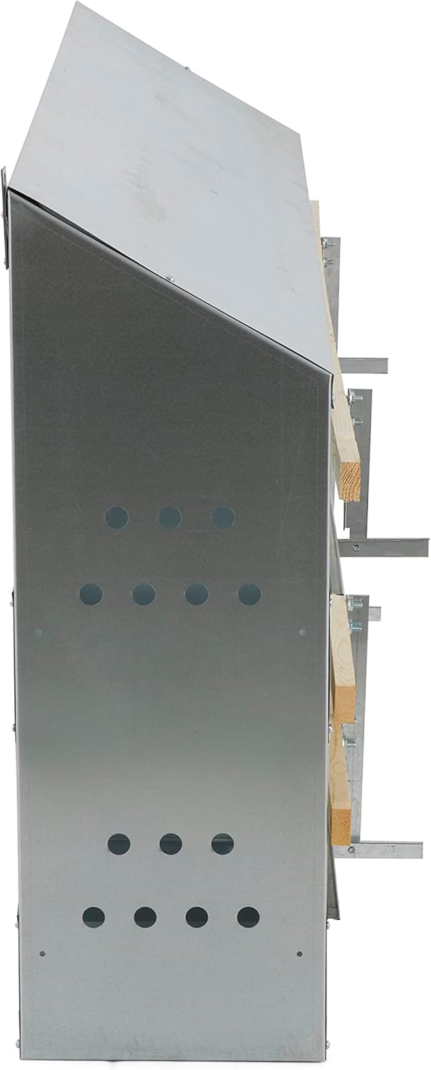 Galvanized Steel 10 Hole Outdoor Poultry Nest Box with Perches, 4 Pack V41339