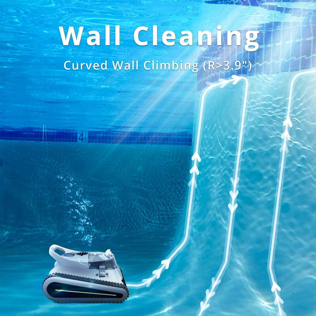 Cordless Robotic Pool Cleaner for Inground Pools with Wall Climbing V908796