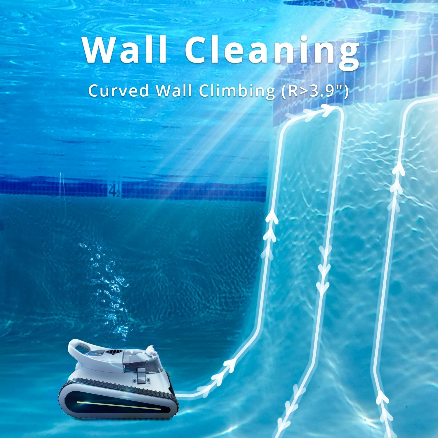 Cordless Robotic Pool Cleaner for Inground Pools with Wall Climbing V908796