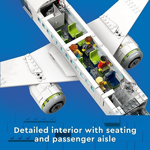 Passenger Airplane Building Toy Set with Bus and Luggage Truck U74506
