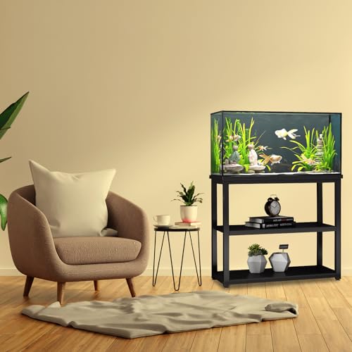 Fish Tank Stand Metal Double Layer with Storage, 40-50 Gallon, Black I174419