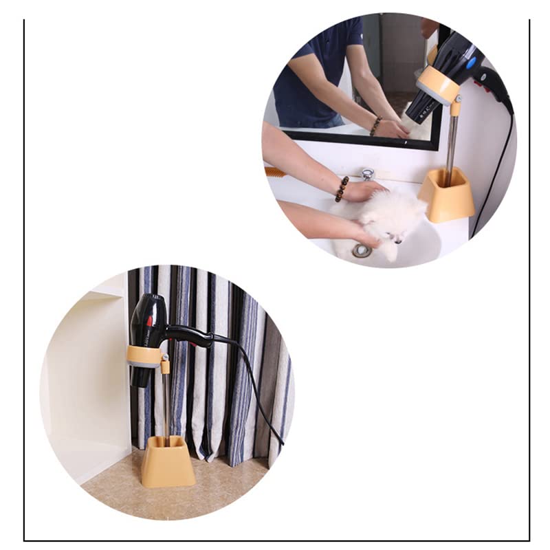 Hair Dryer Stand, Hands Free 180 Degree Rotation Foldable Floor Holder D5449