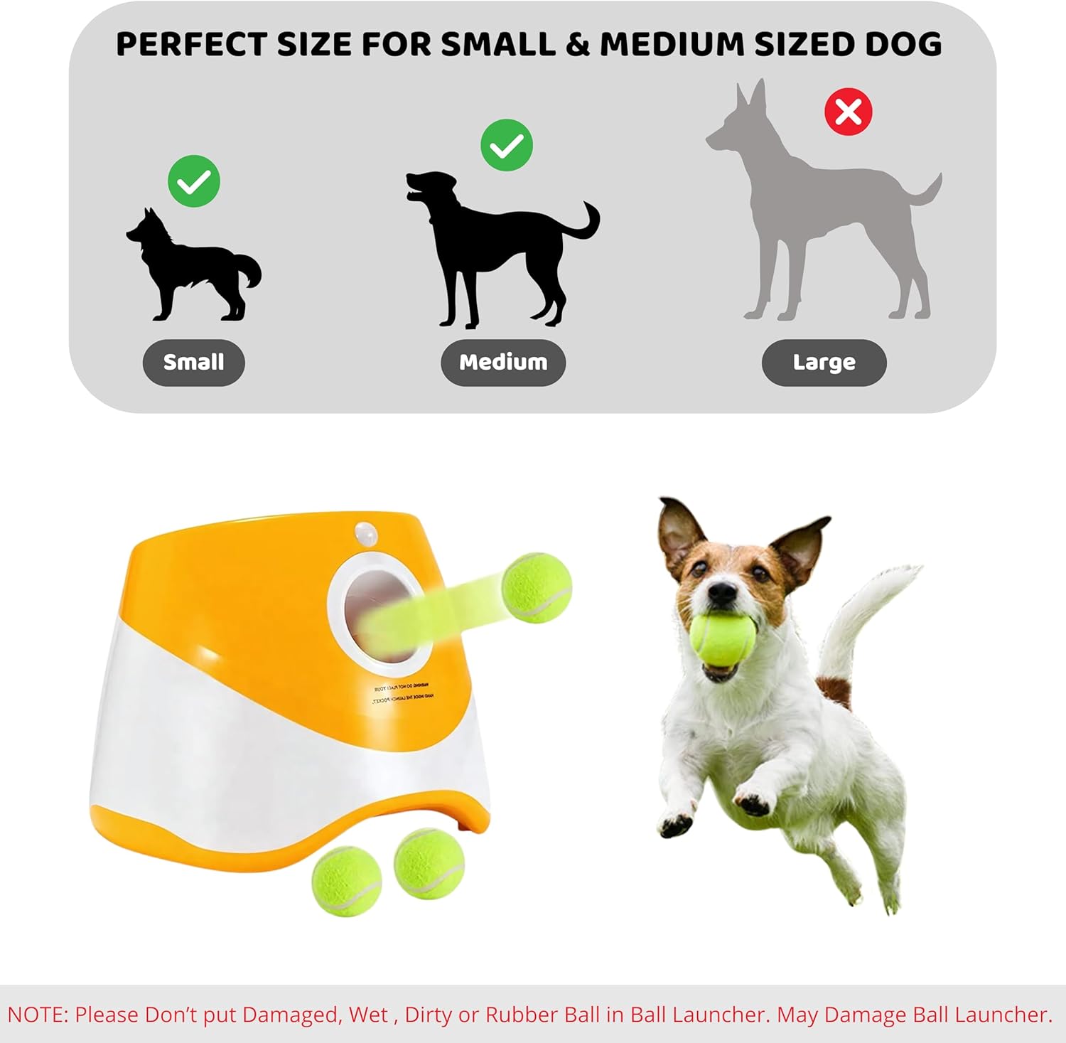 Automatic Dog Ball Launcher with 3 Tennis Balls, Indoor & Outdoor Toy V94387