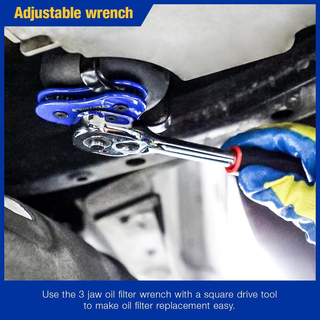 Adjustable Oil Filter Wrench with Gloves for Cars Trucks T510