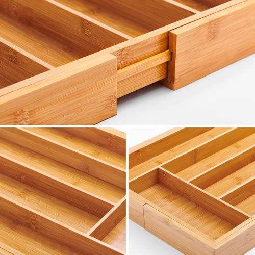 Bamboo Cutlery Tray for Kitchen Utensils and Drawer Organizer O851769
