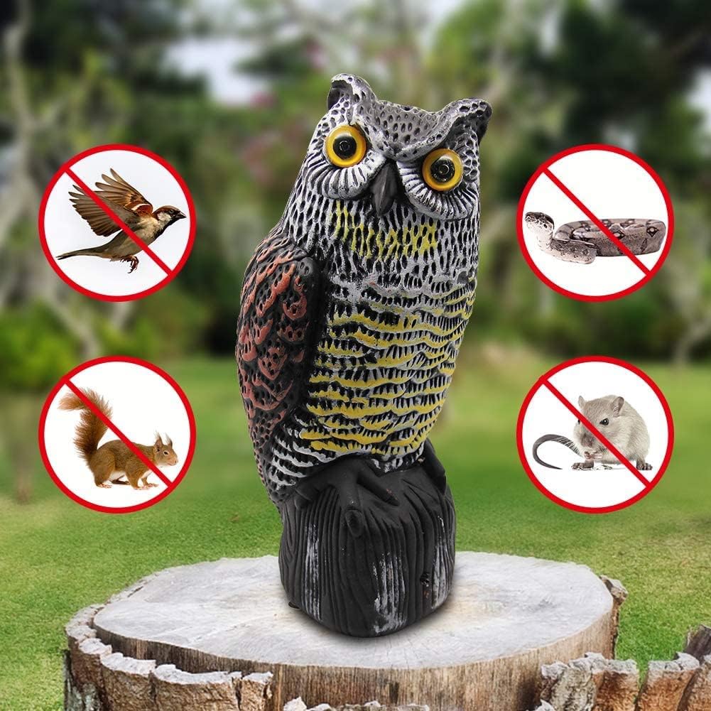 Solar Powered Horned Owl Statue for Garden Outdoor D866