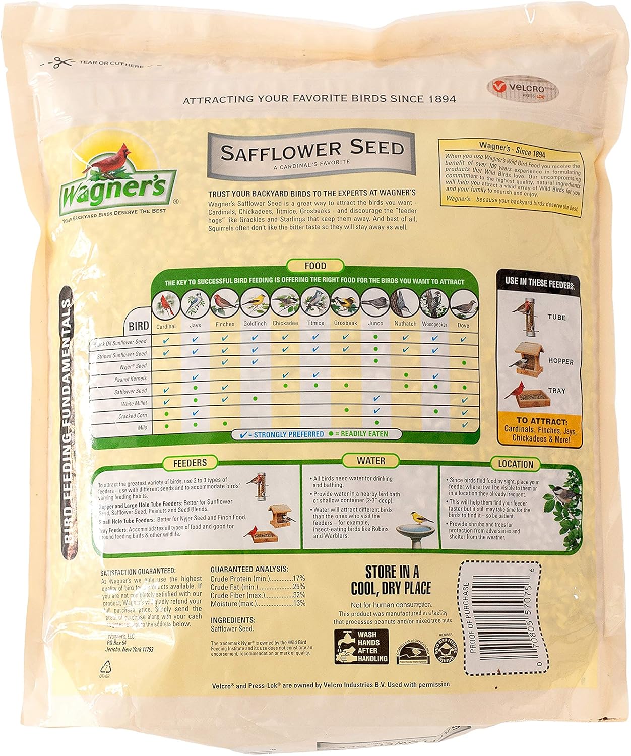 Wagner's 57075 Safflower Seed Wild Bird Food, 5-Pound Bag (Pack of 2)