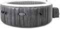 Intex Greywood Deluxe 4 Person Outdoor Portable Inflatable Hot Tub Spa with Multi-Color LED Light, Foam Headrests, and 140 Soothing Bubble Jets, Gray