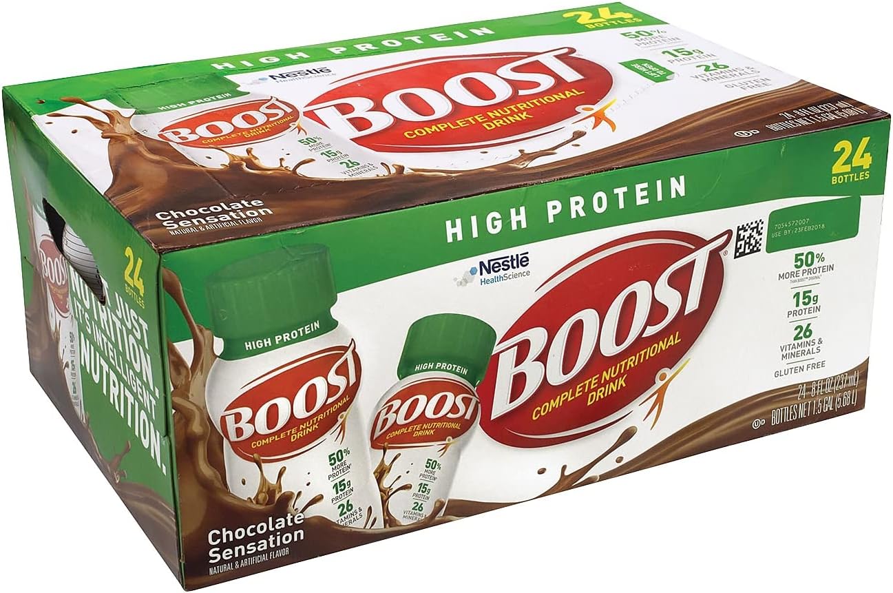 Boost Chocolate High Protein Drink, 8 OZ (Case Contains: 24 Bottles)