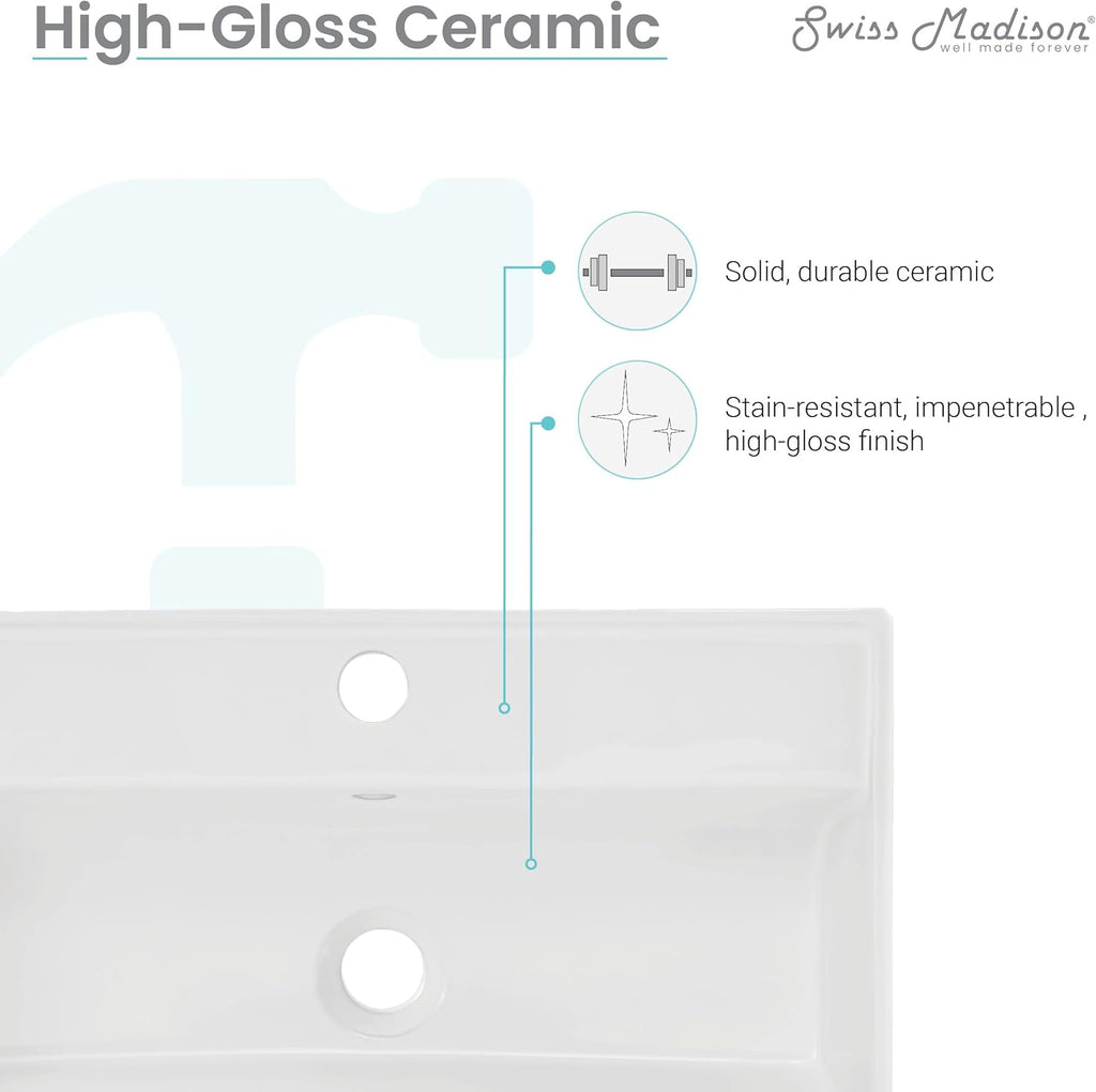 Wall-Mount Bathroom Sink with Towel Bar J923603