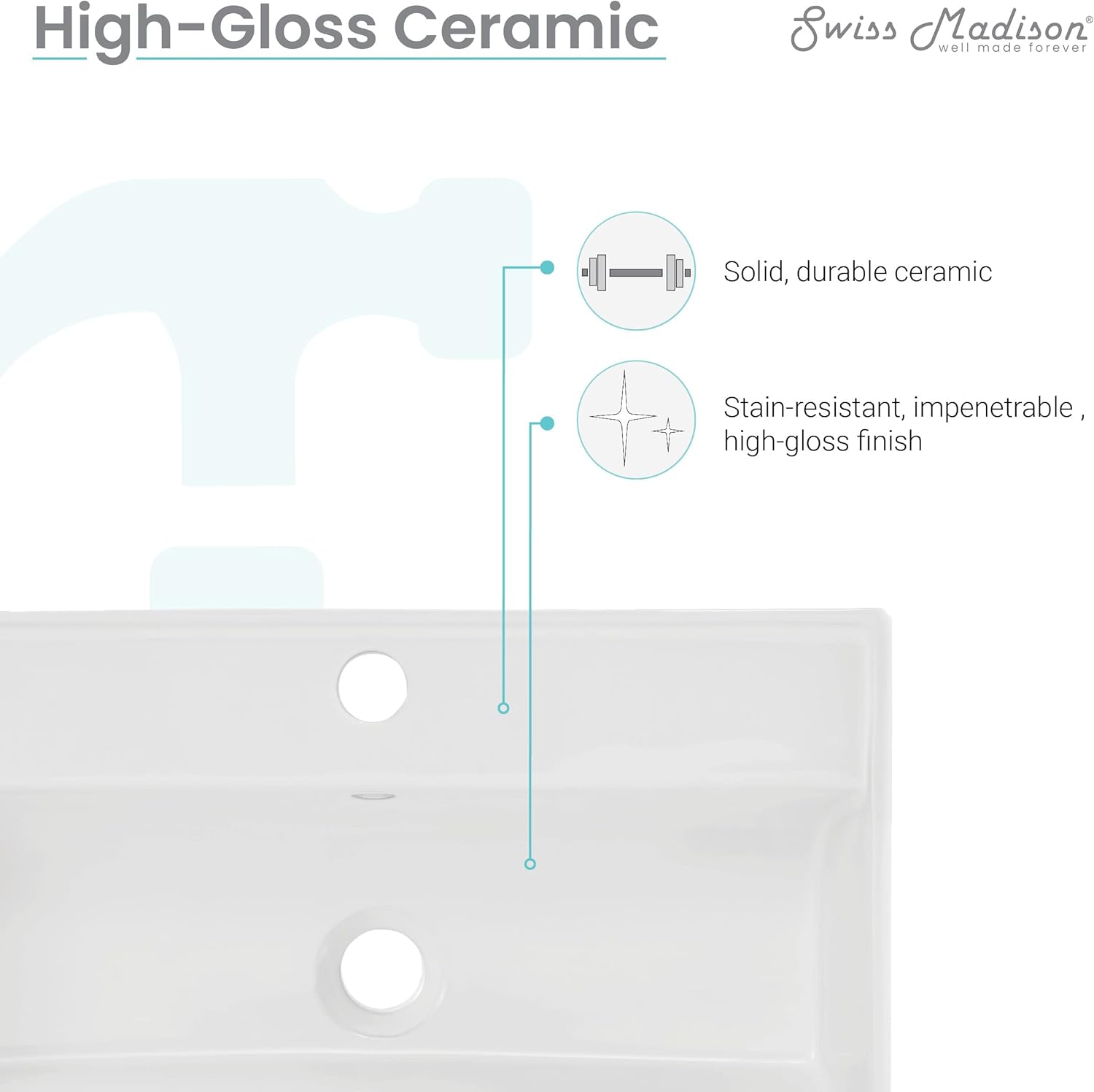 Wall-Mount Bathroom Sink with Towel Bar J923603