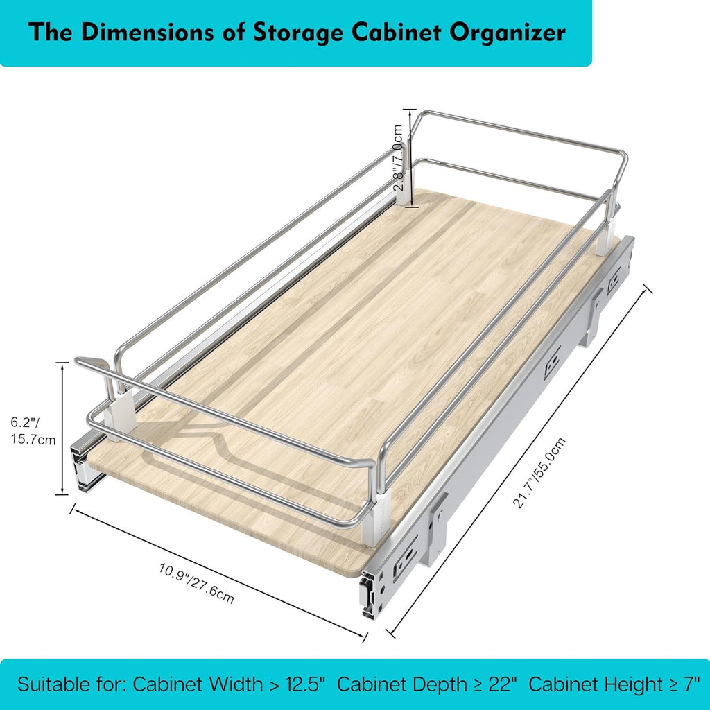 Cabinet Pull Out Drawer Organizer, Heavy Duty Storage H44482