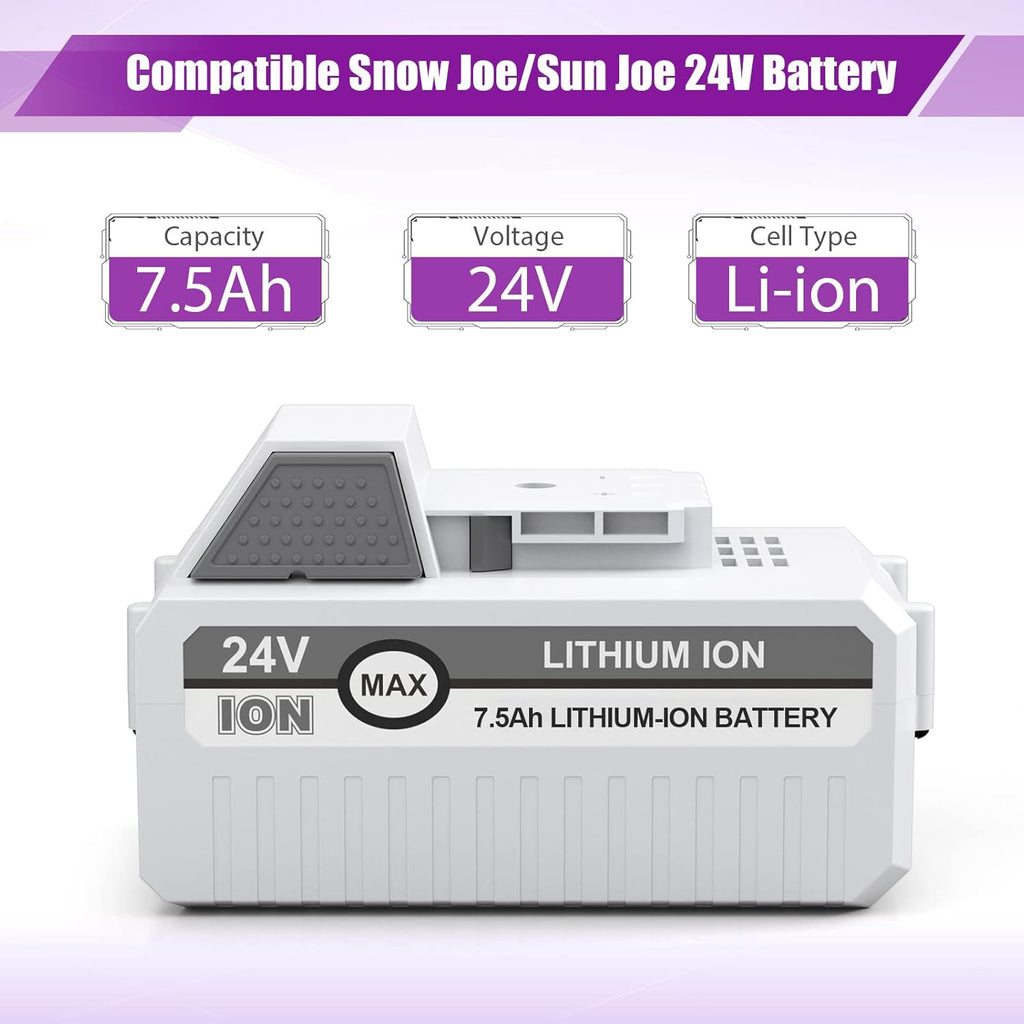 2-Pack 7500mAh 24V Li-ion Battery for Cordless Snow Blower P15742
