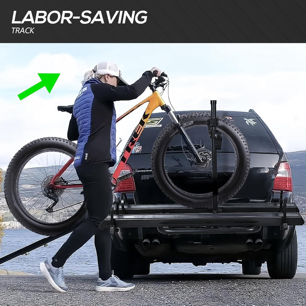 2-Bike Hitch Rack with Ramp, 200 LBS Capacity, Fits 2" Receiver A32947