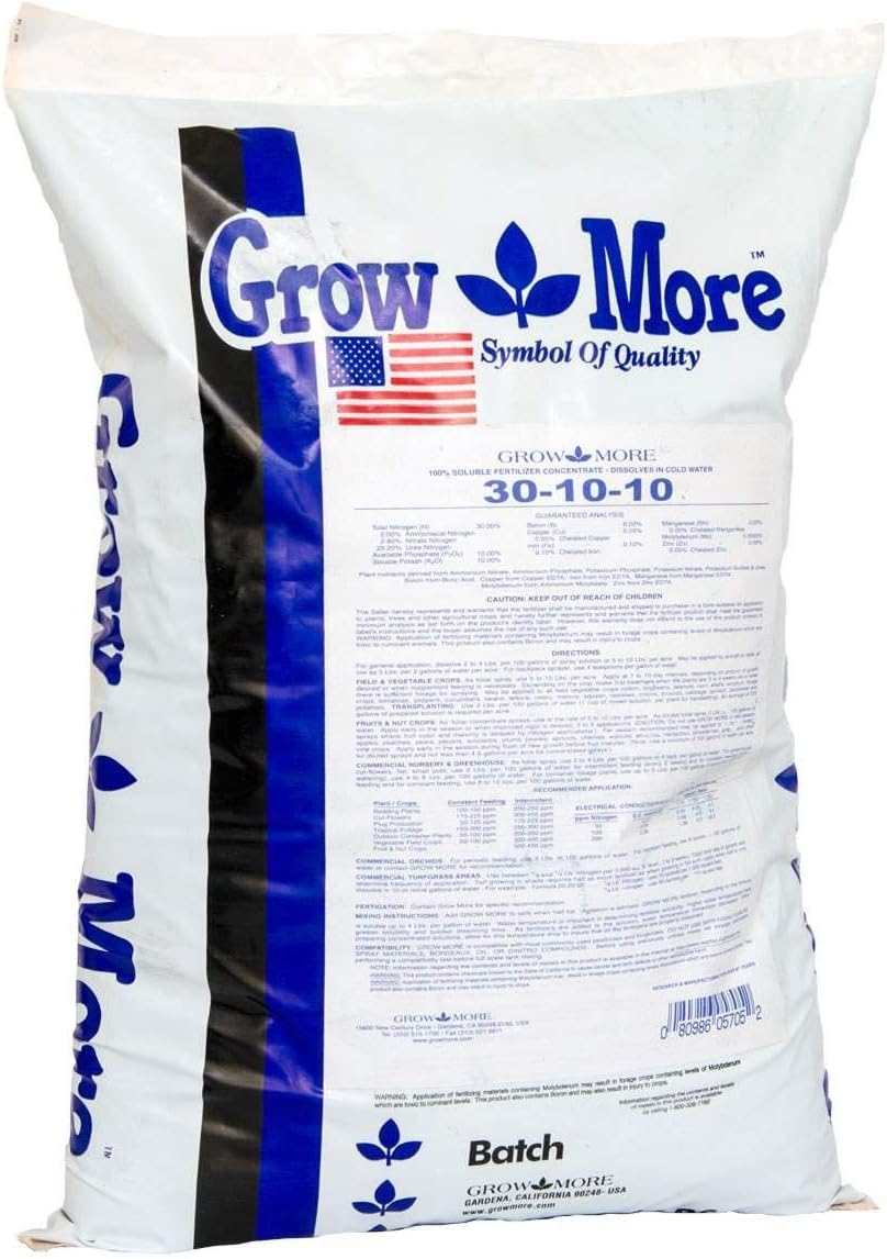 Grow More 5705 Water Soluble Fertilizer 30-10-10, 25-Pound 5705 5705