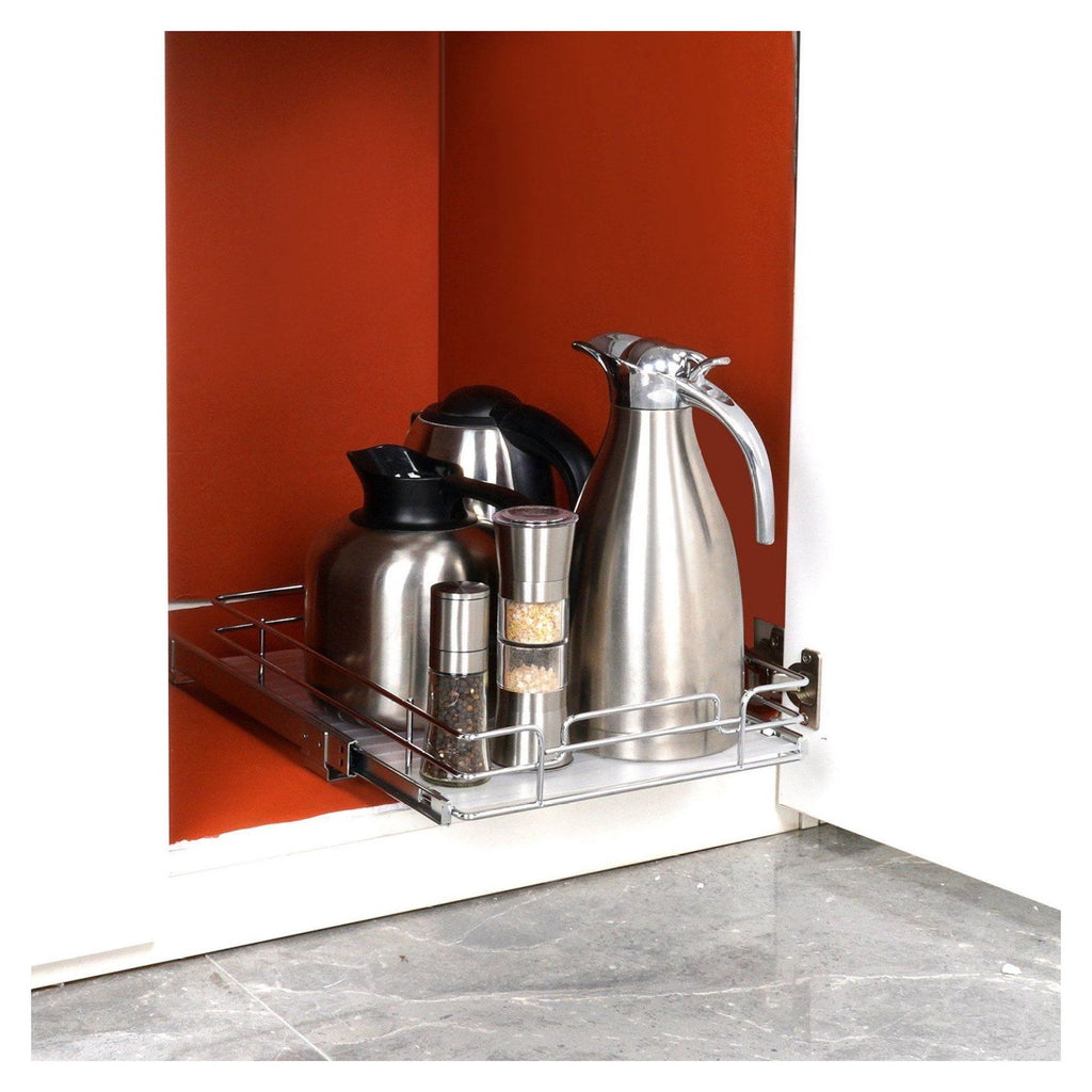 Chrome Steel Pull Out Cabinet Organizer for Kitchen, Bathroom, Under Sink I981698