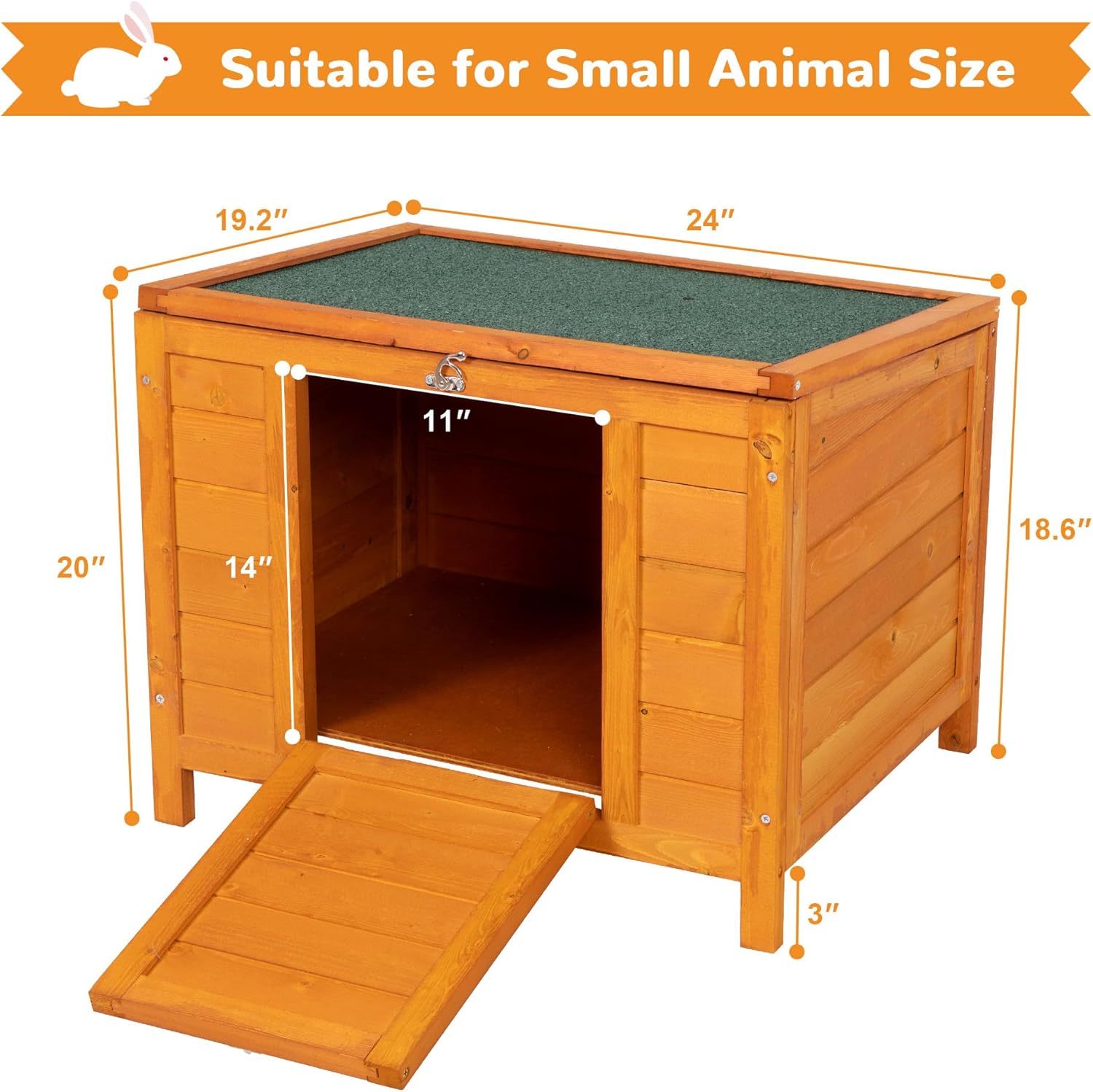 Wooden Small Animal House Outdoor Rabbit Hutch Weatherproof Pet Shelter A313974