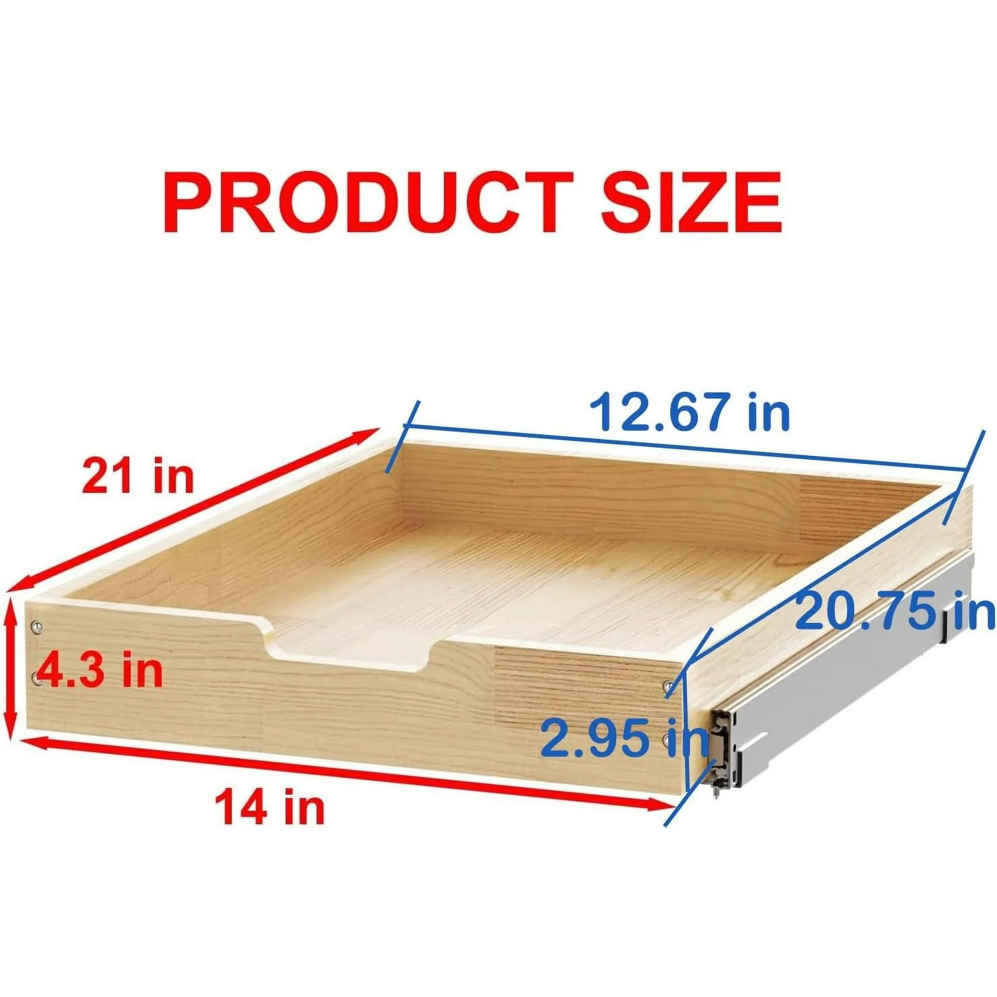 Pull Out Cabinet Organizer 14W x 21D, Heavy-Duty Sliding Drawers P90773