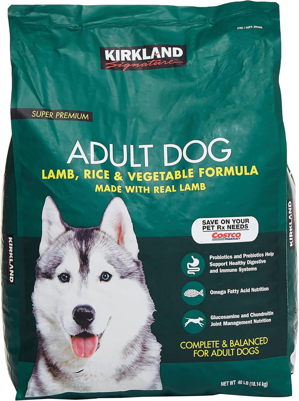 KIRKLAND Signature Adult Formula Lamb, Rice and Vegetable Dog Food 40 lb.