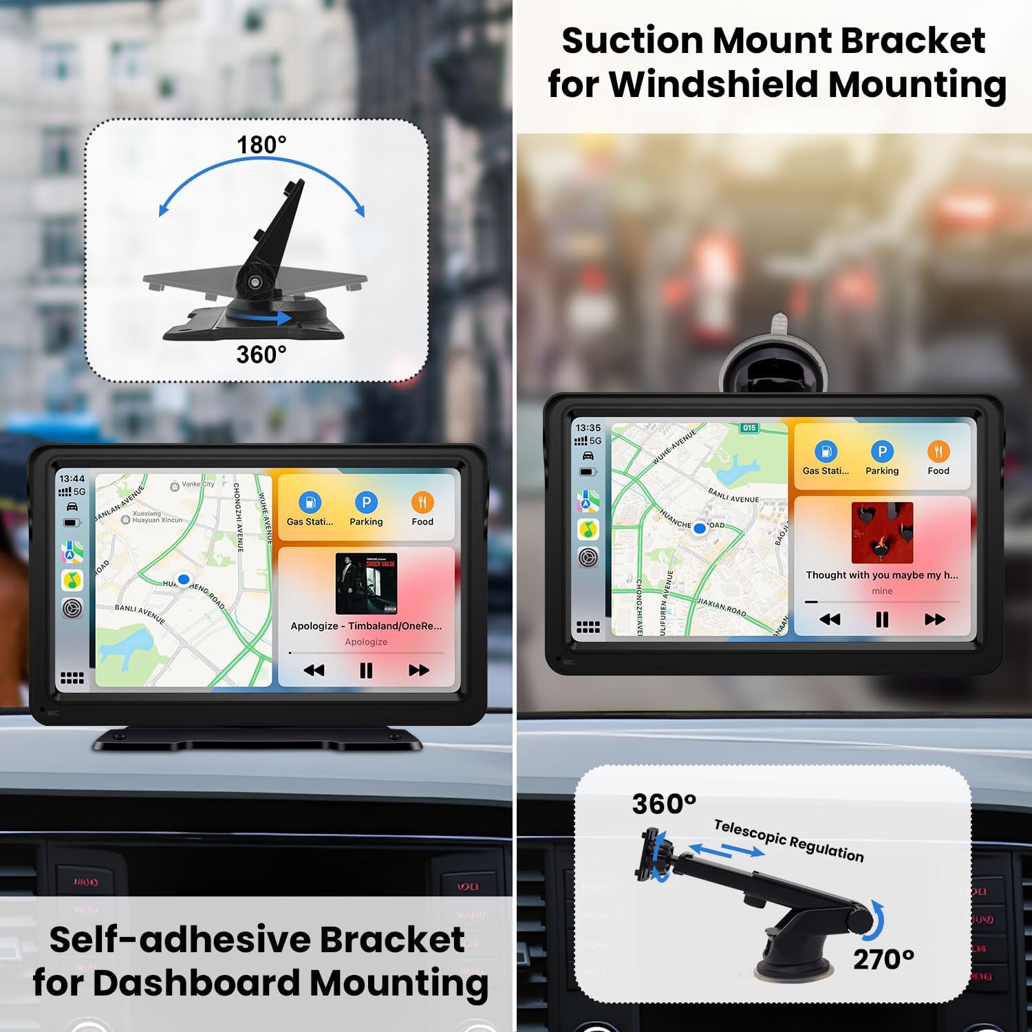 Portable 7 Inch Car Stereo with Bluetooth, GPS Navigation and Touchscreen I405000