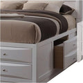 Benjara Contemporary Style Queen Size Wooden Storage Bed with Eight Spacious Drawers, White,