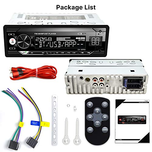 Mechless Bluetooth Car Stereo with Dual USB, SD, AUX, FM/AM Radio Receiver D777