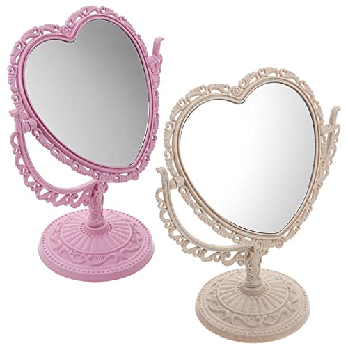 Heart-shaped Rotatable Vanity Mirror for Desktop E895903