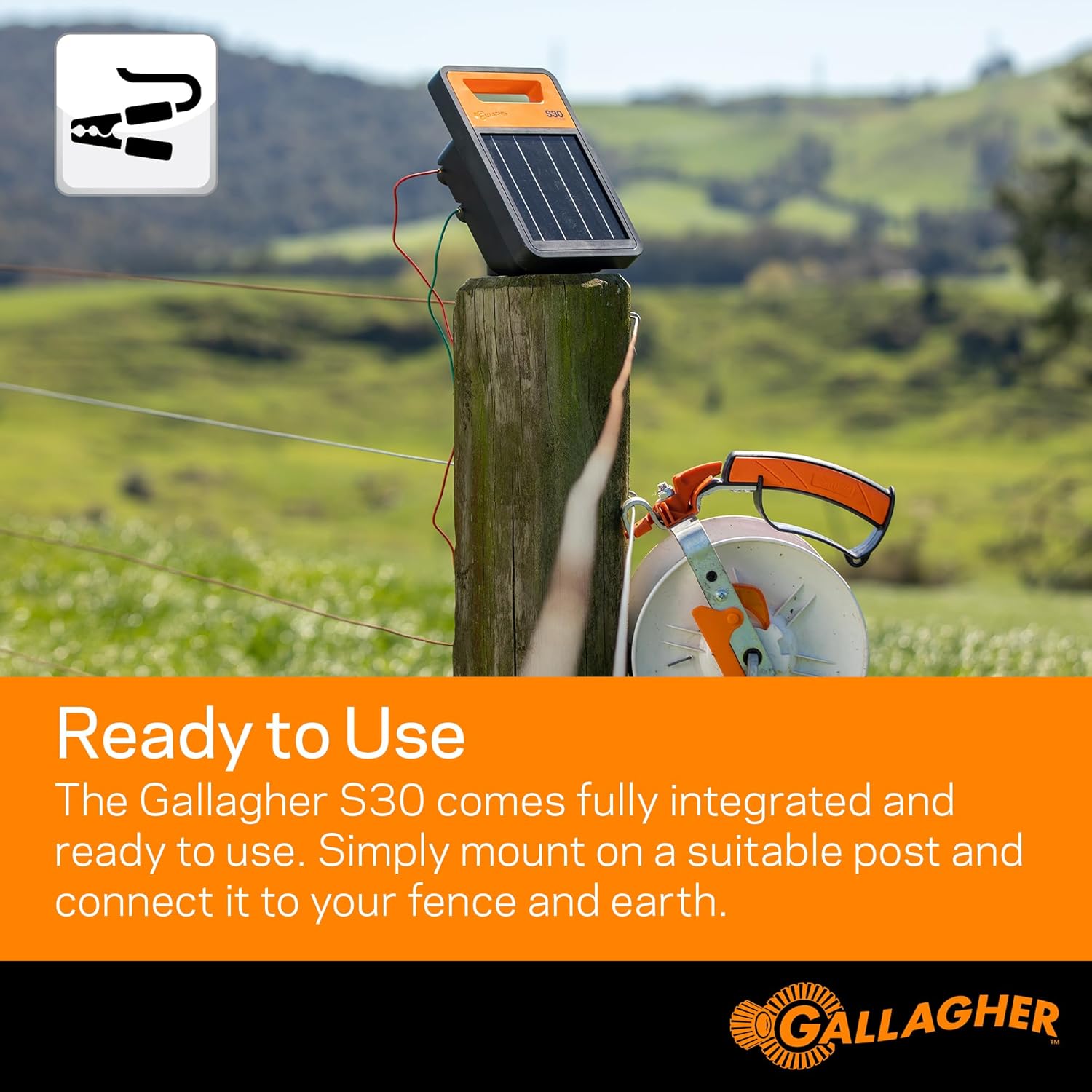 Solar Electric Fence Charger for 20 Miles or 60 Acres T68469