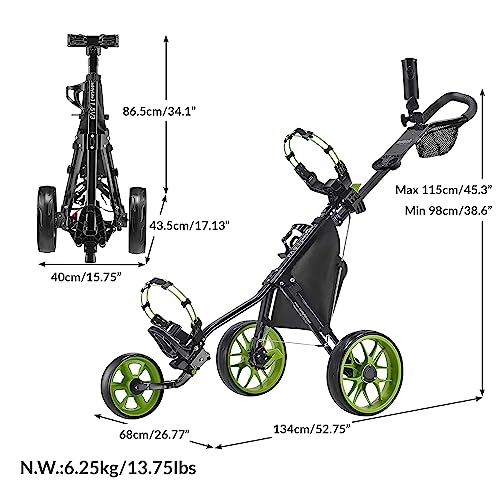 3 Wheel Golf Push Cart Lightweight Easy Fold M686