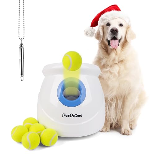 Automatic Ball Launcher for Large Dogs, with 6pcs Tennis Balls(2.5'') Dog Ball Thrower Machine for Pet Indoor/Outdoor Interactive Throwing Game for Large Breed Dog