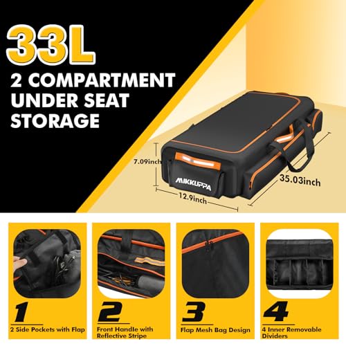 Under Seat Storage Bag with Detachable Dividers for Full Size Trucks, Black C69738