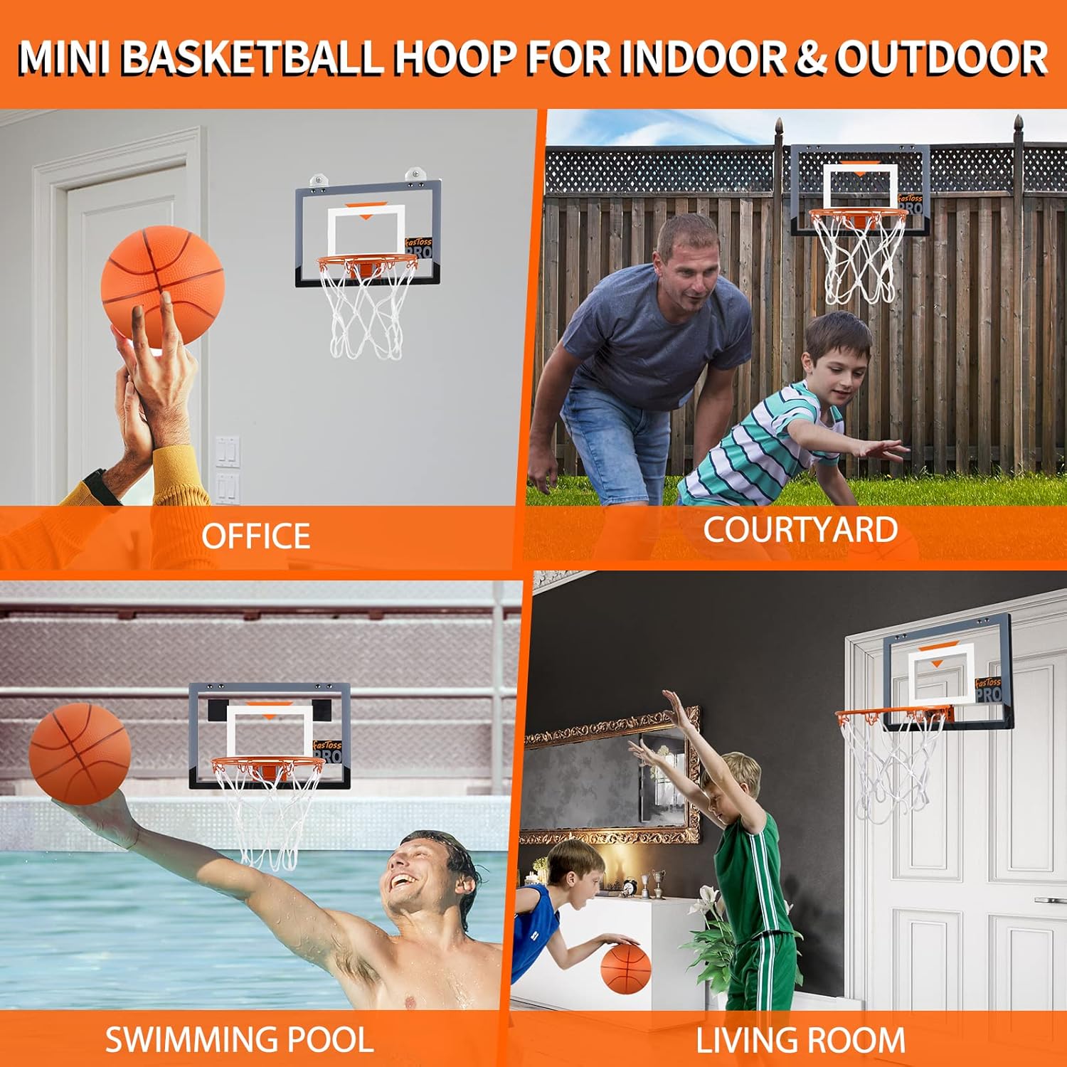 Mini Basketball Hoop Indoor for Door Wall with Accessories T7814